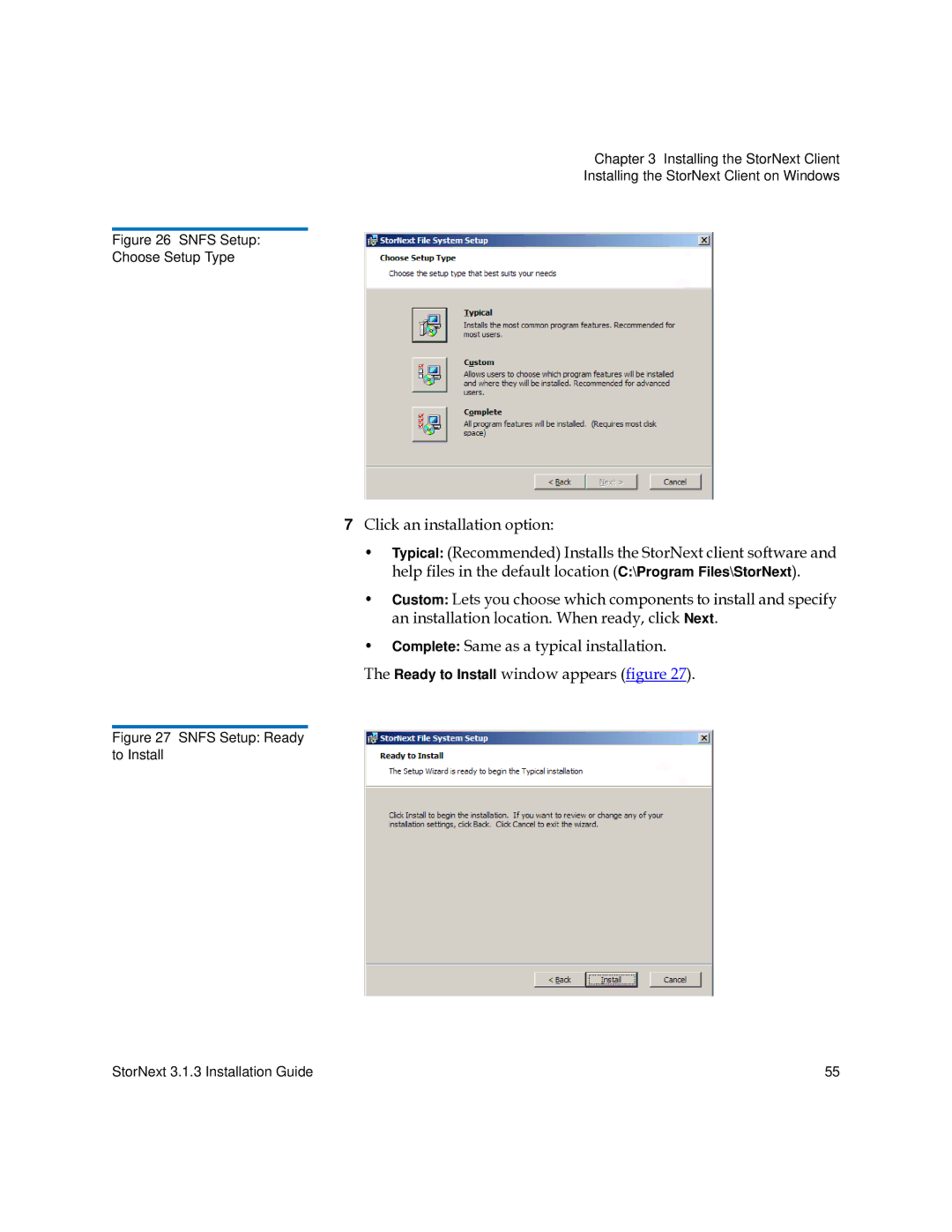 Quantum 6-00360-15 manual Snfs Setup Choose Setup Type 