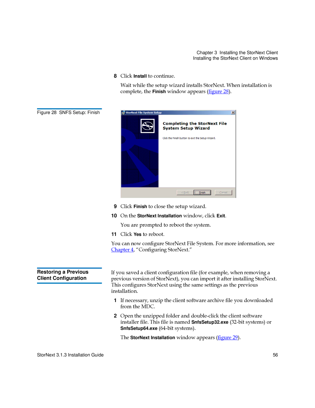 Quantum 6-00360-15 manual Snfs Setup Finish 