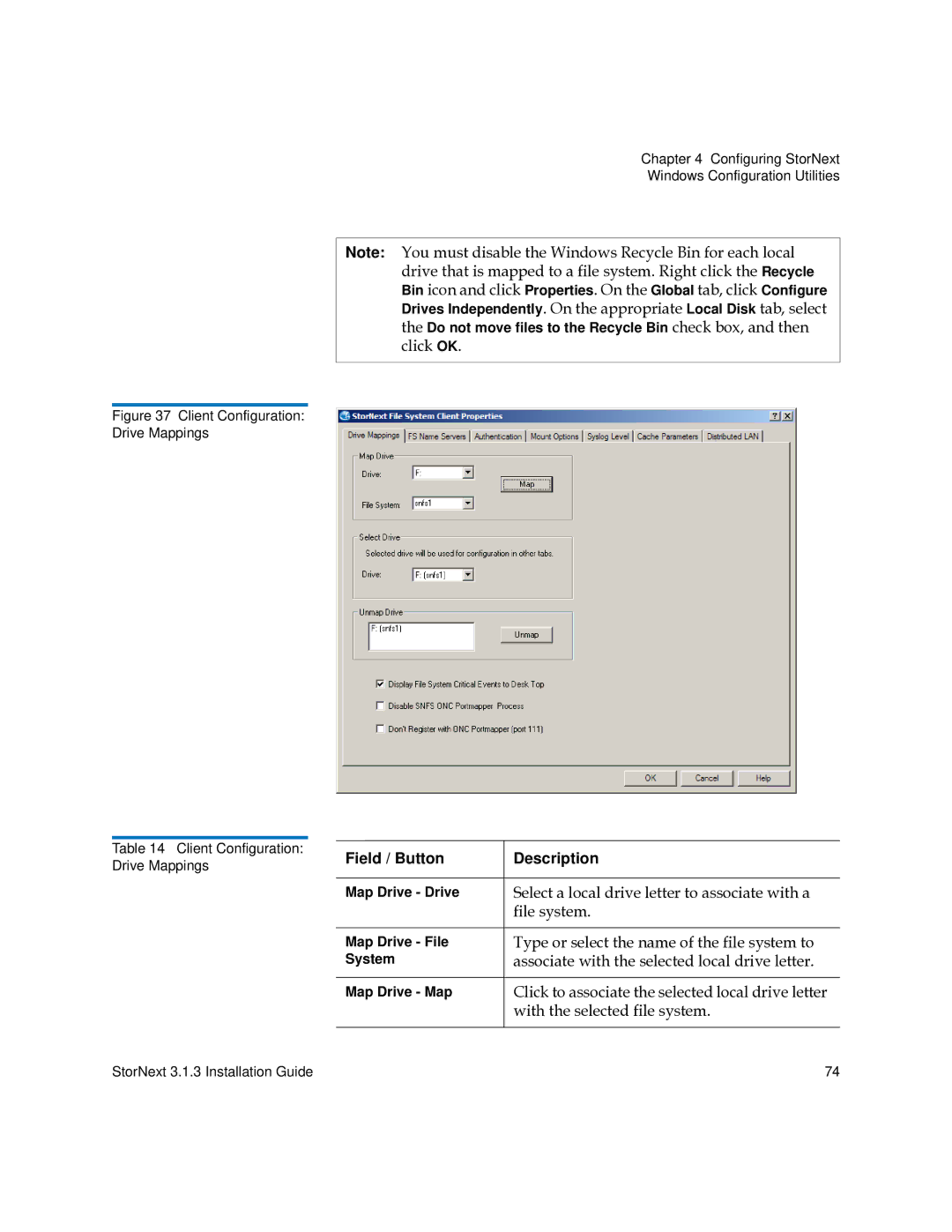 Quantum 6-00360-15 manual Select a local drive letter to associate with a, File system, With the selected file system 