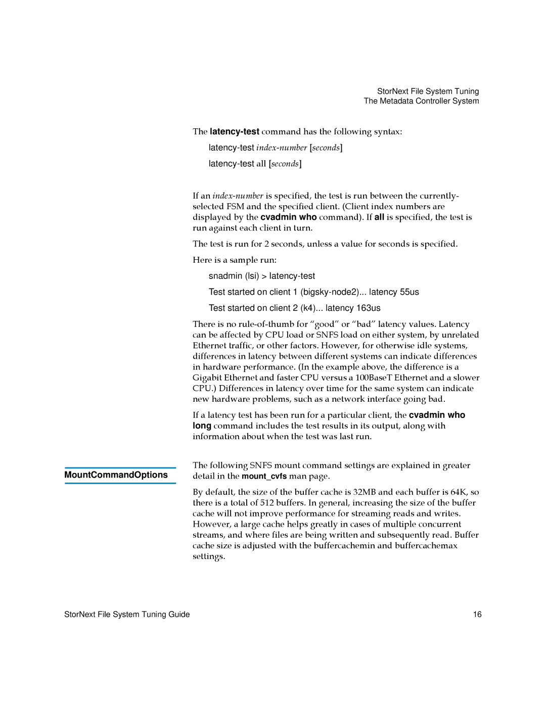 Quantum 6-01376-05 manual MountCommandOptions 