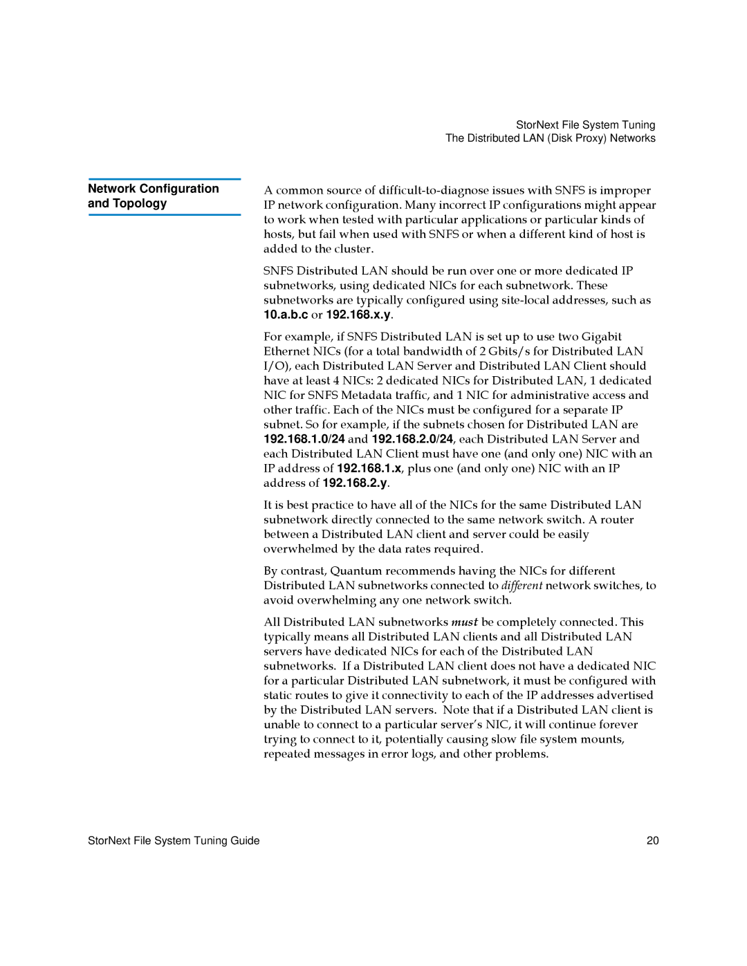 Quantum 6-01376-05 manual Network Configuration and Topology 