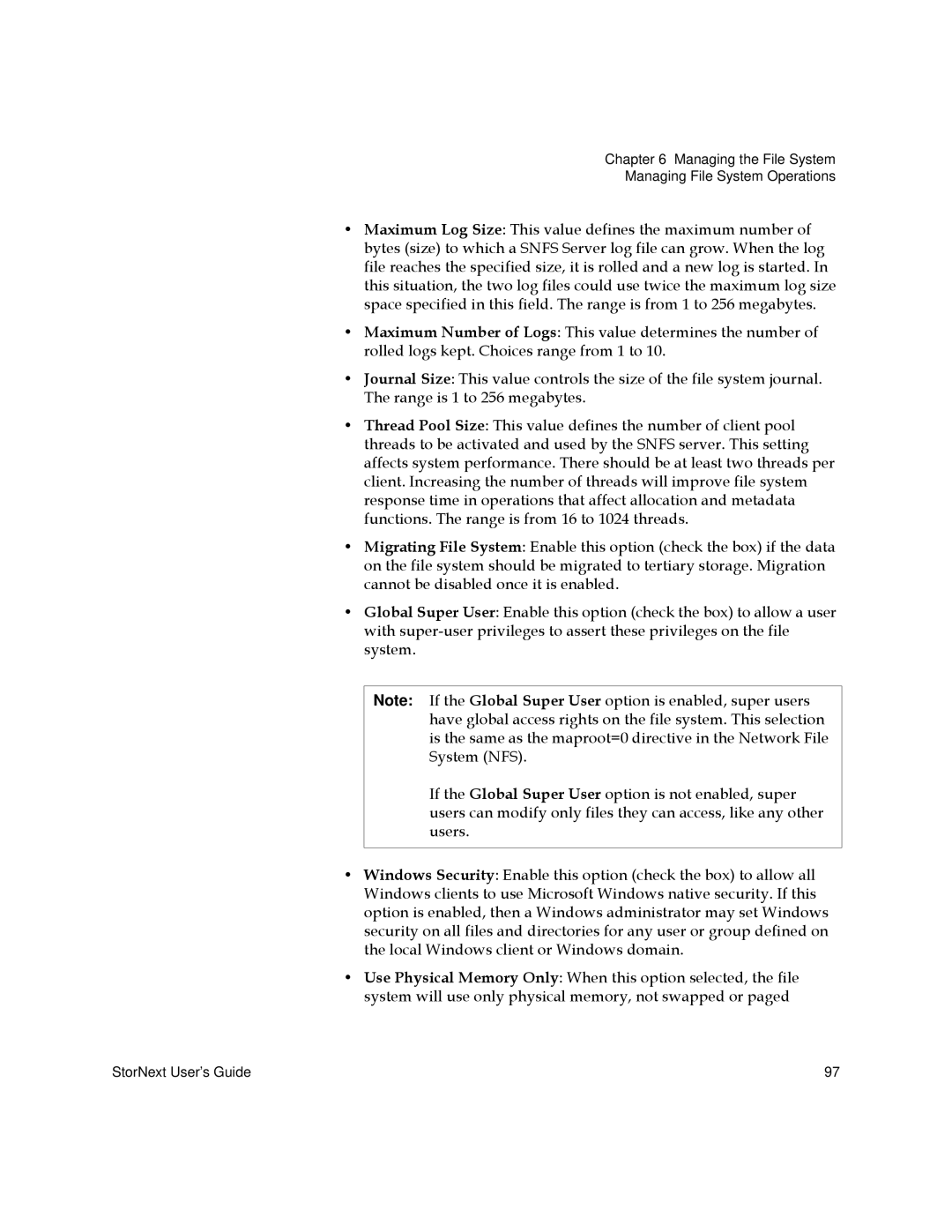 Quantum 6-01658-01 manual Managing the File System Managing File System Operations 