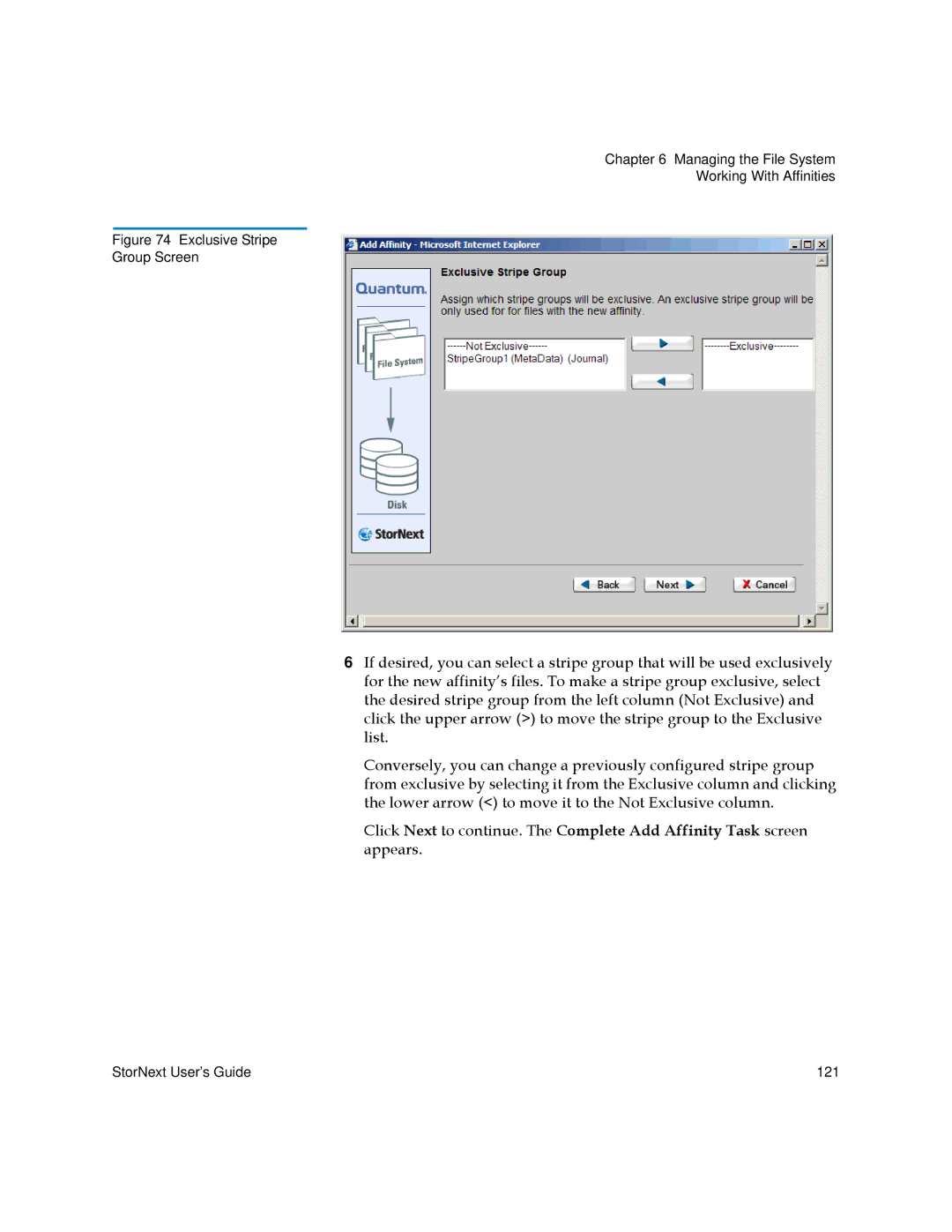 Quantum 6-01658-01 manual Exclusive Stripe Group Screen 