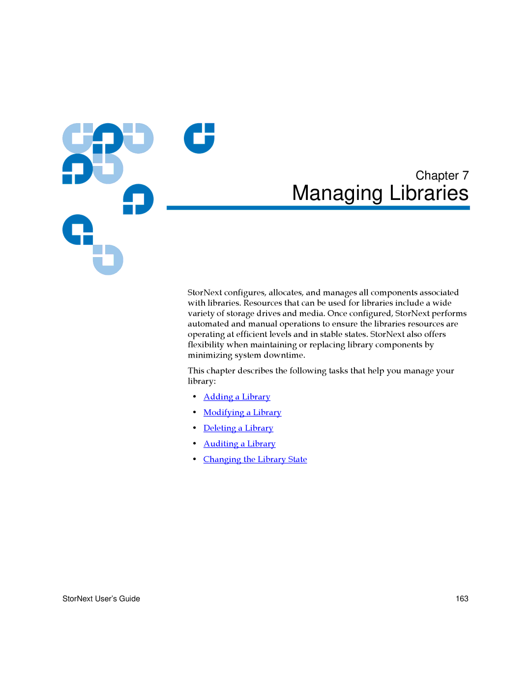 Quantum 6-01658-01 manual Managing Libraries 