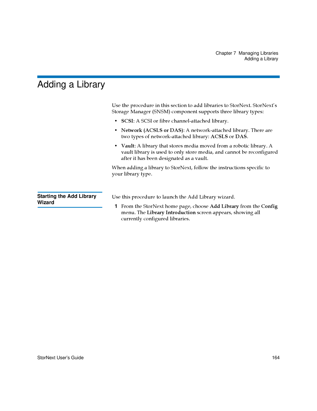 Quantum 6-01658-01 manual Adding a Library, Starting the Add Library Wizard 