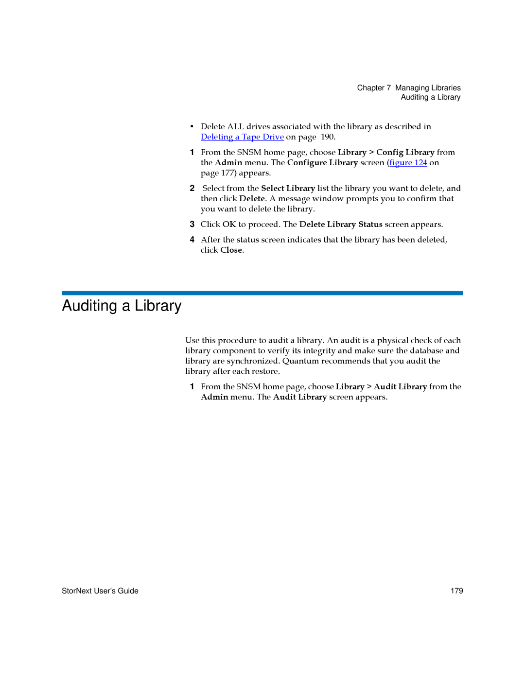 Quantum 6-01658-01 manual Auditing a Library 