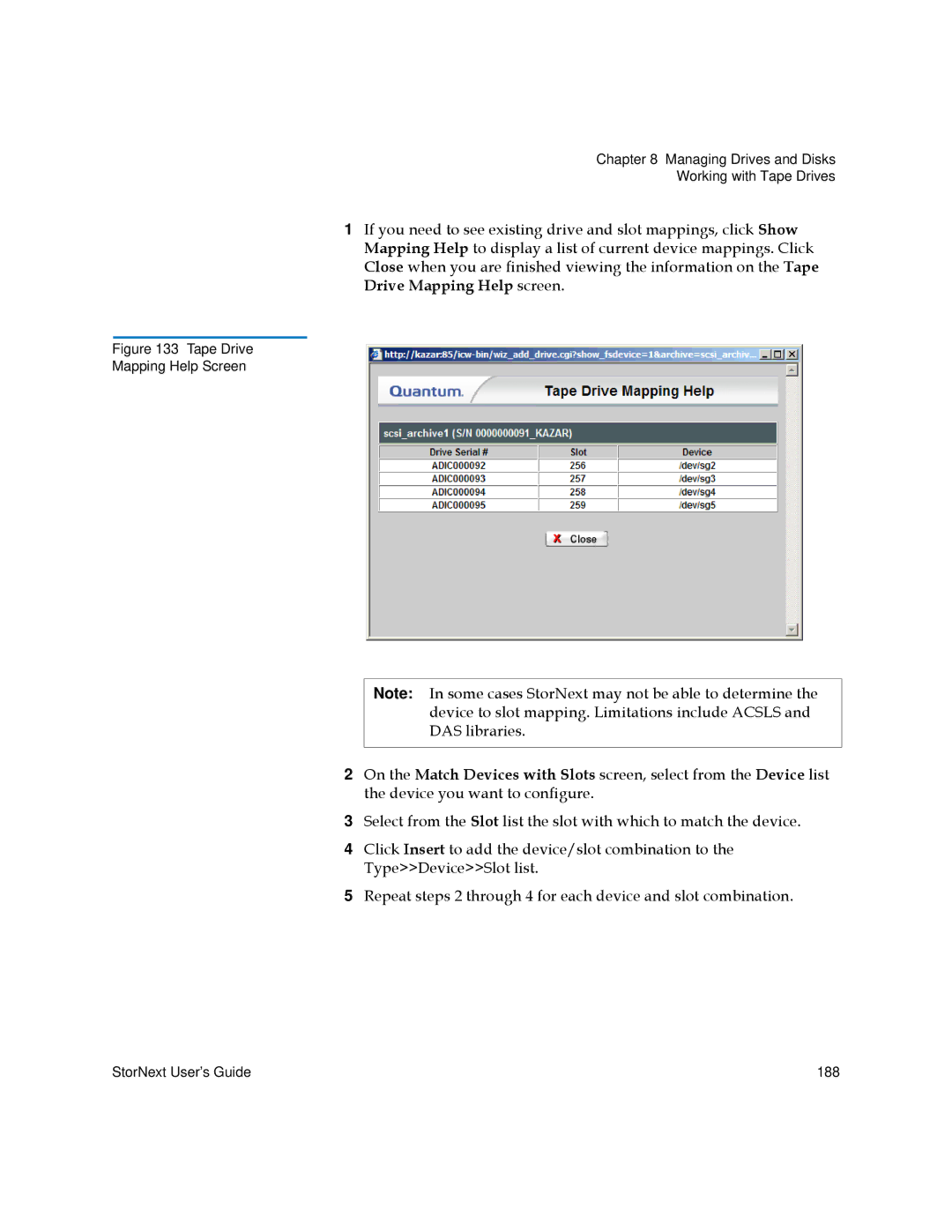 Quantum 6-01658-01 manual Tape Drive Mapping Help Screen 