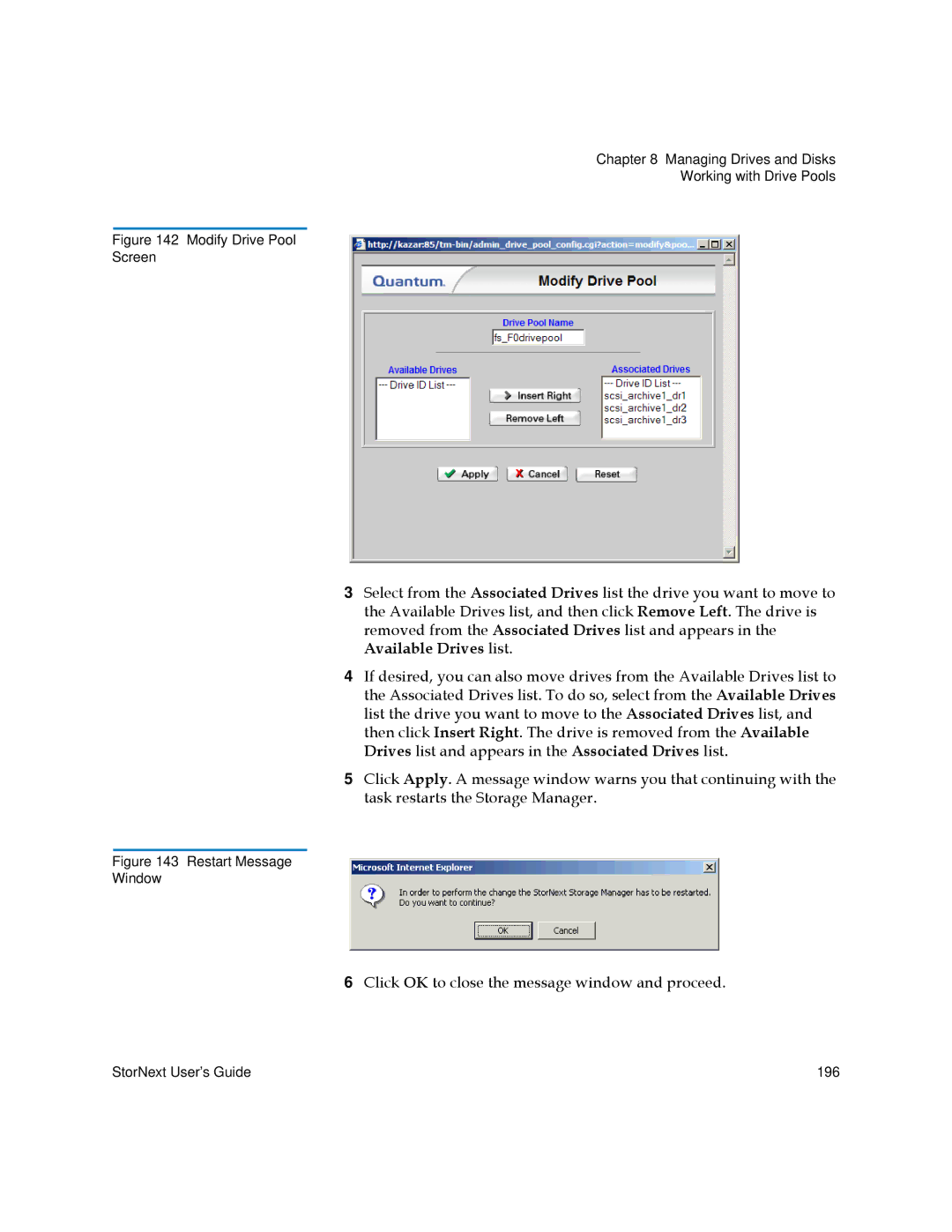 Quantum 6-01658-01 manual Click OK to close the message window and proceed 