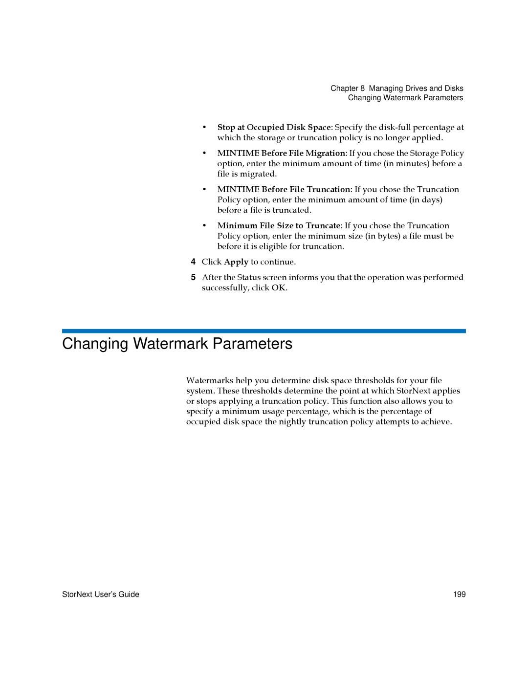 Quantum 6-01658-01 manual Changing Watermark Parameters 