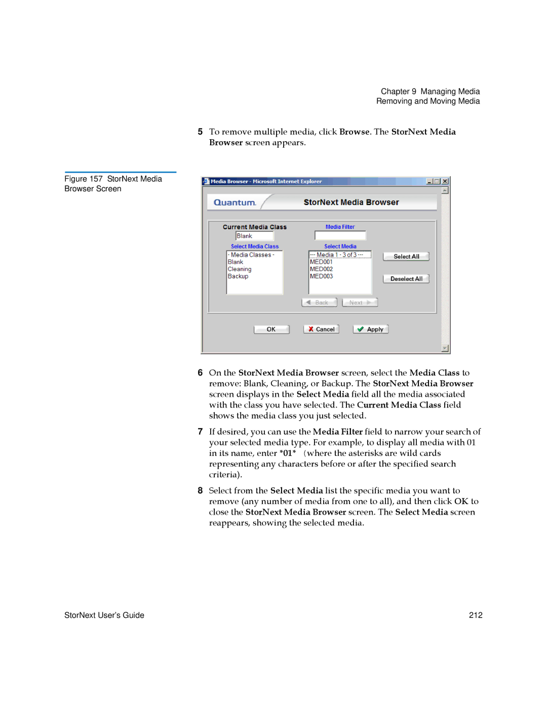 Quantum 6-01658-01 manual StorNext Media Browser Screen 