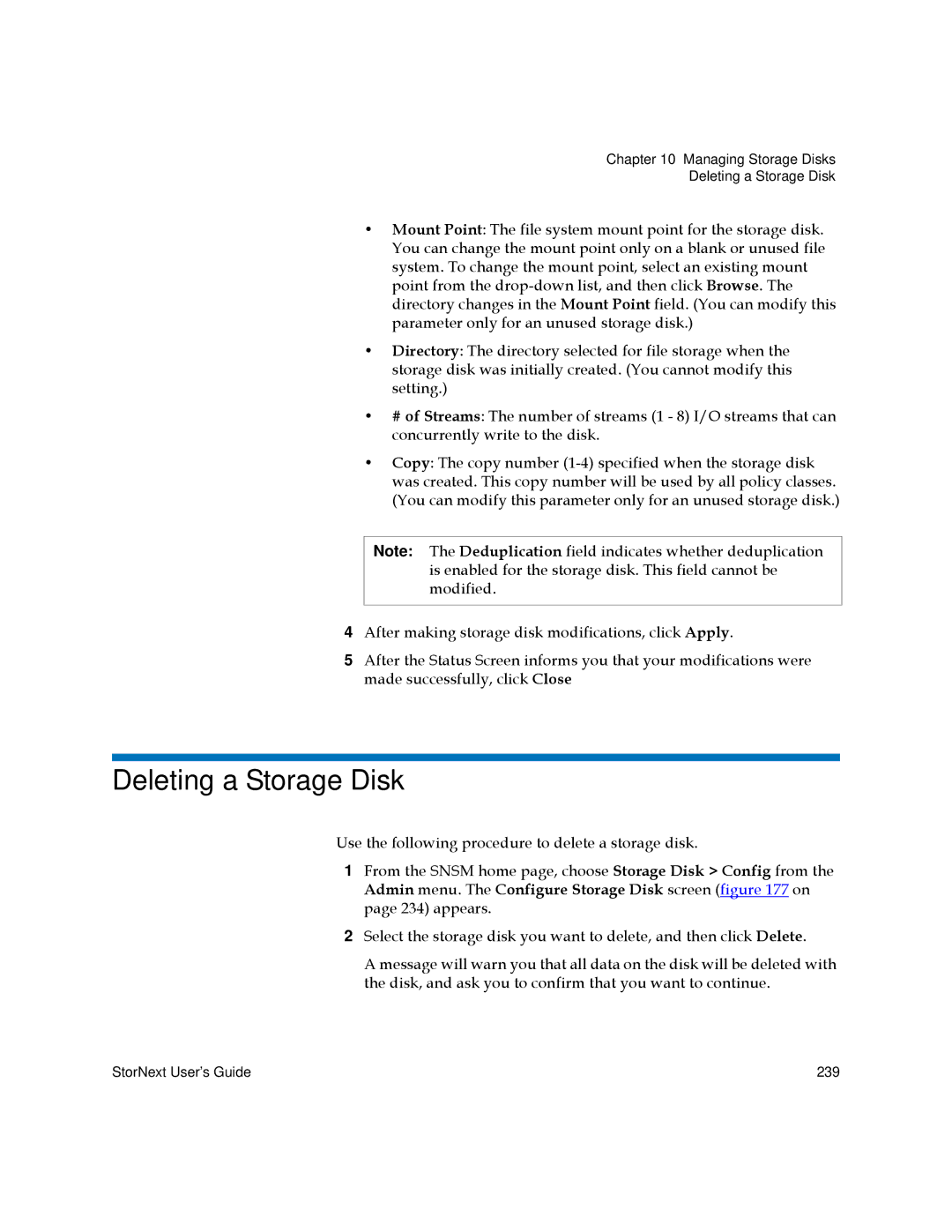 Quantum 6-01658-01 manual Deleting a Storage Disk 