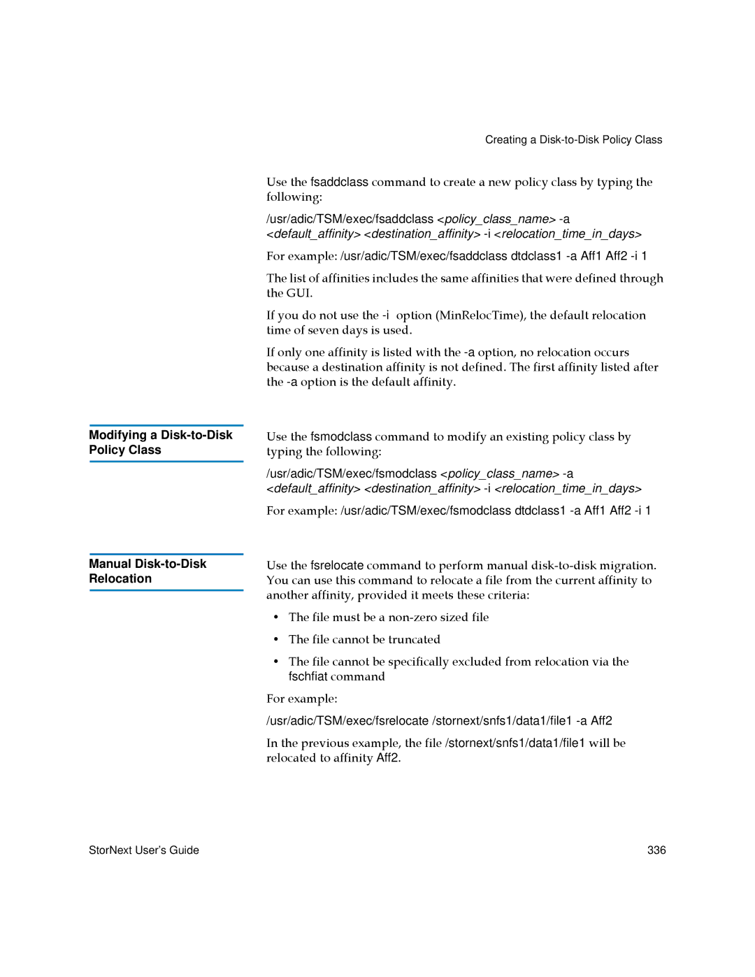 Quantum 6-01658-01 manual Defaultaffinity destinationaffinity -i relocationtimeindays 