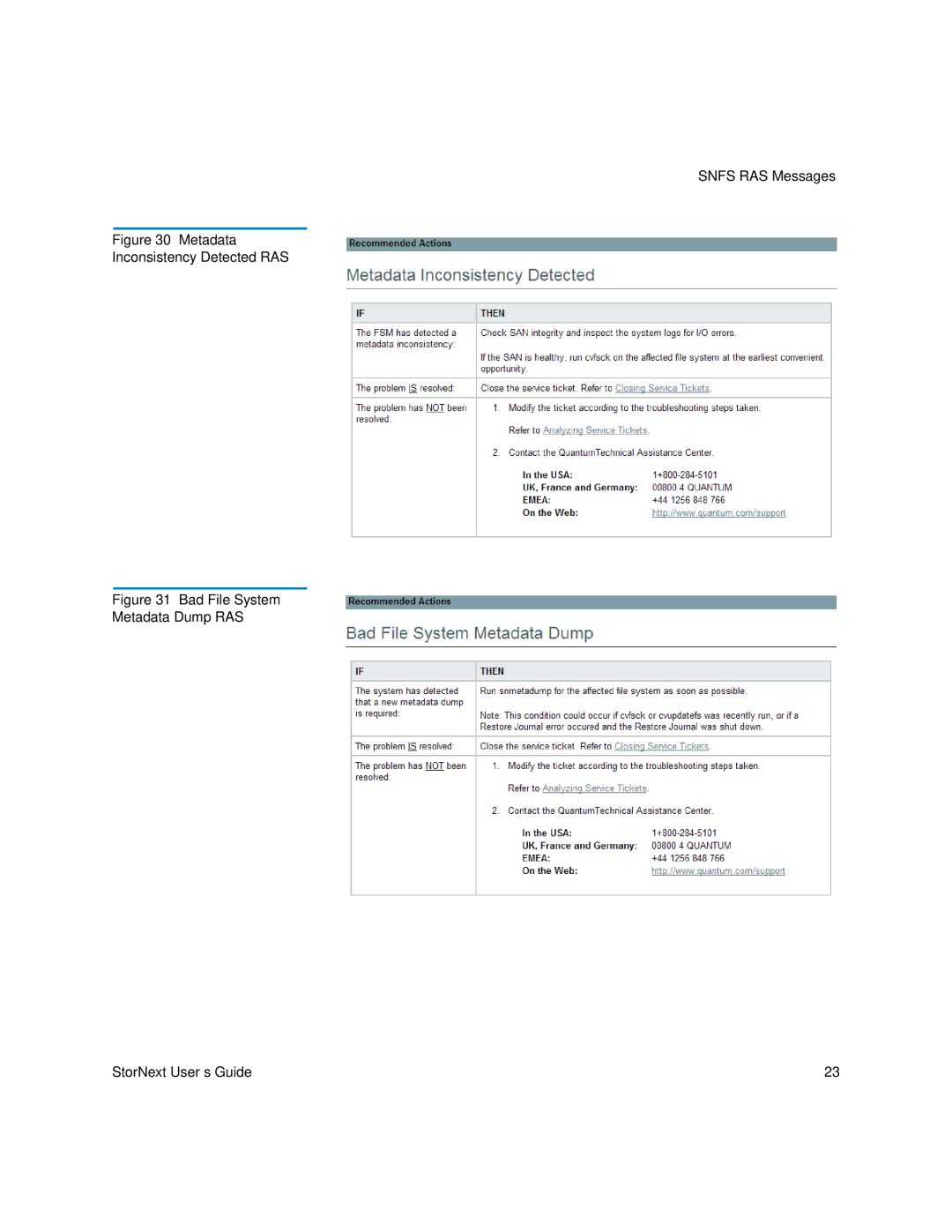 Quantum 6-01658-01 manual Metadata Inconsistency Detected RAS 