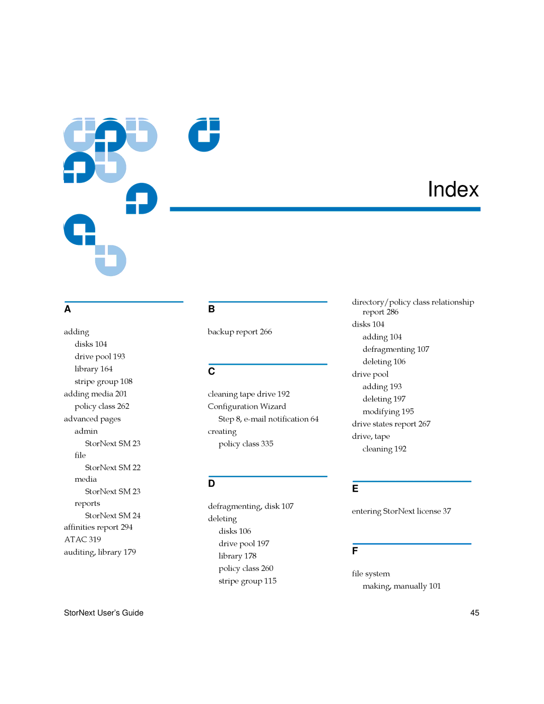 Quantum 6-01658-01 manual Index 