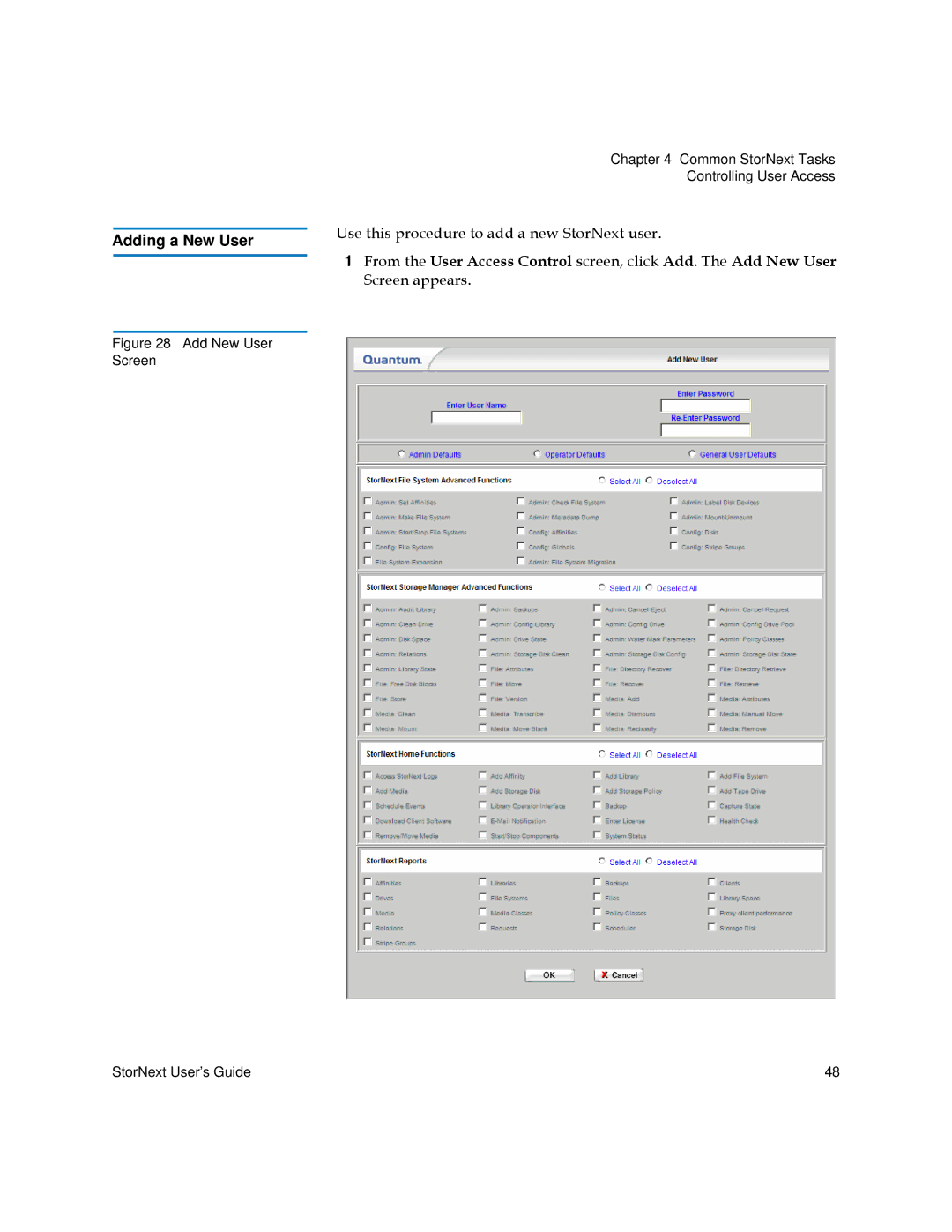 Quantum 6-01658-01 manual Adding a New User 