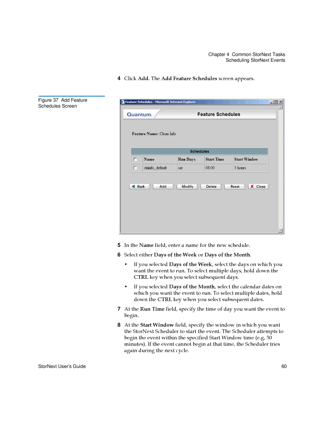 Quantum 6-01658-01 manual Select either Days of the Week or Days of the Month 