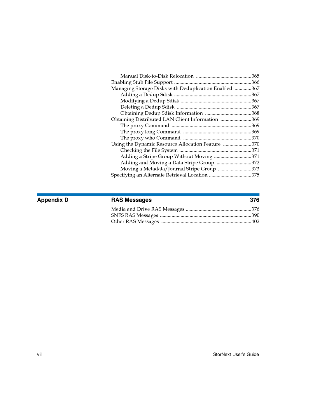 Quantum 6-01658-05 manual Appendix D RAS Messages 376 