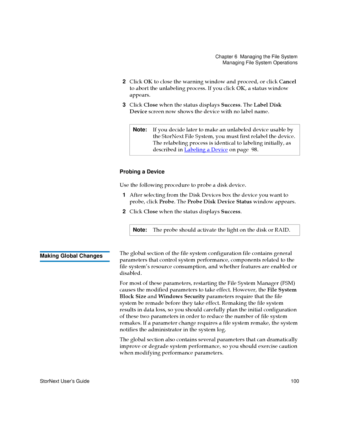 Quantum 6-01658-05 manual Probing a Device, Making Global Changes 