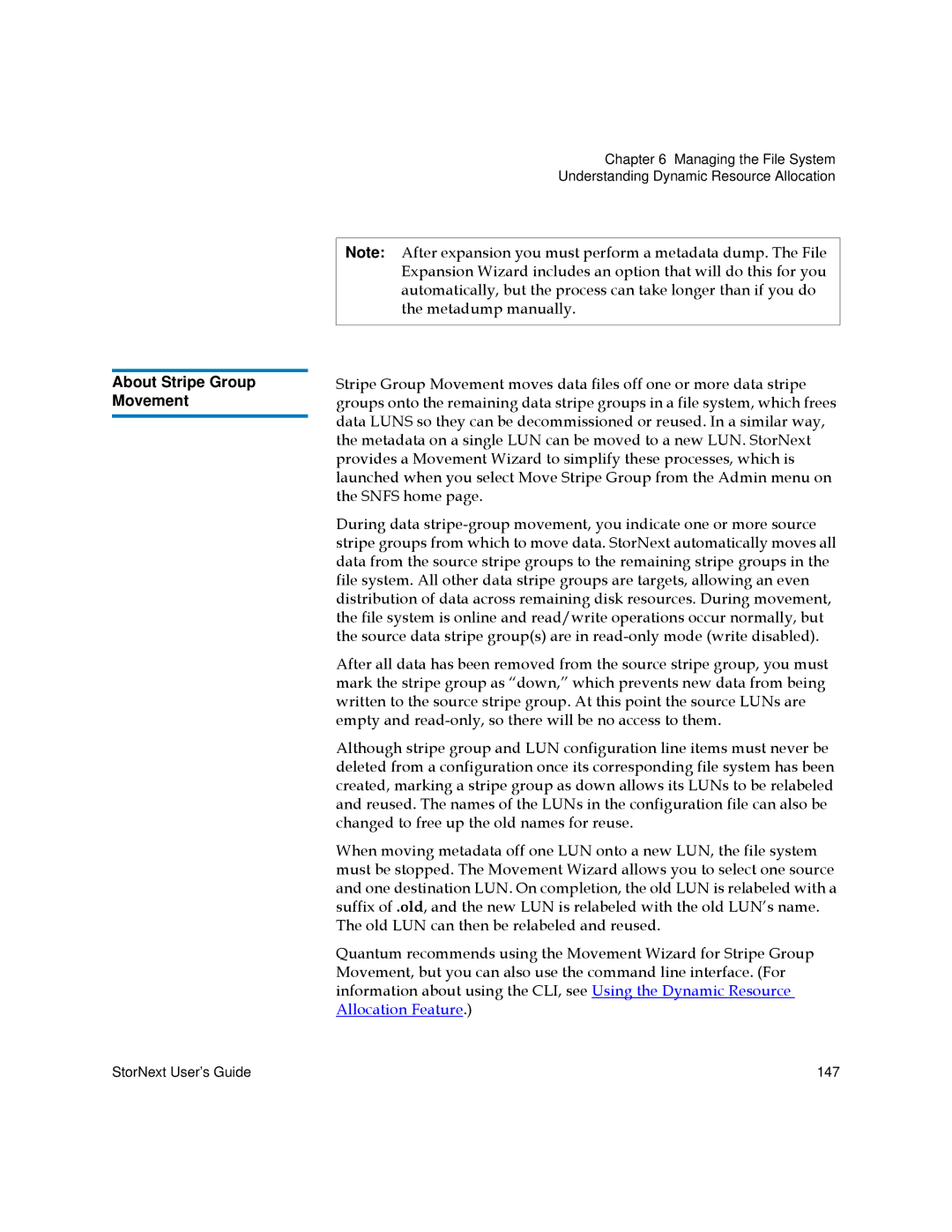 Quantum 6-01658-05 manual About Stripe Group Movement 