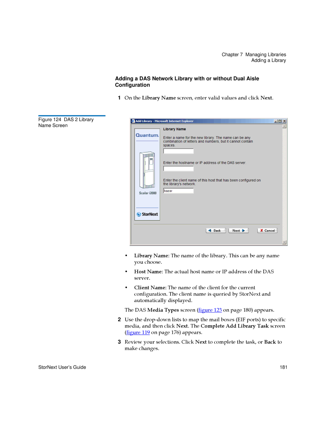 Quantum 6-01658-05 manual DAS 2 Library Name Screen 