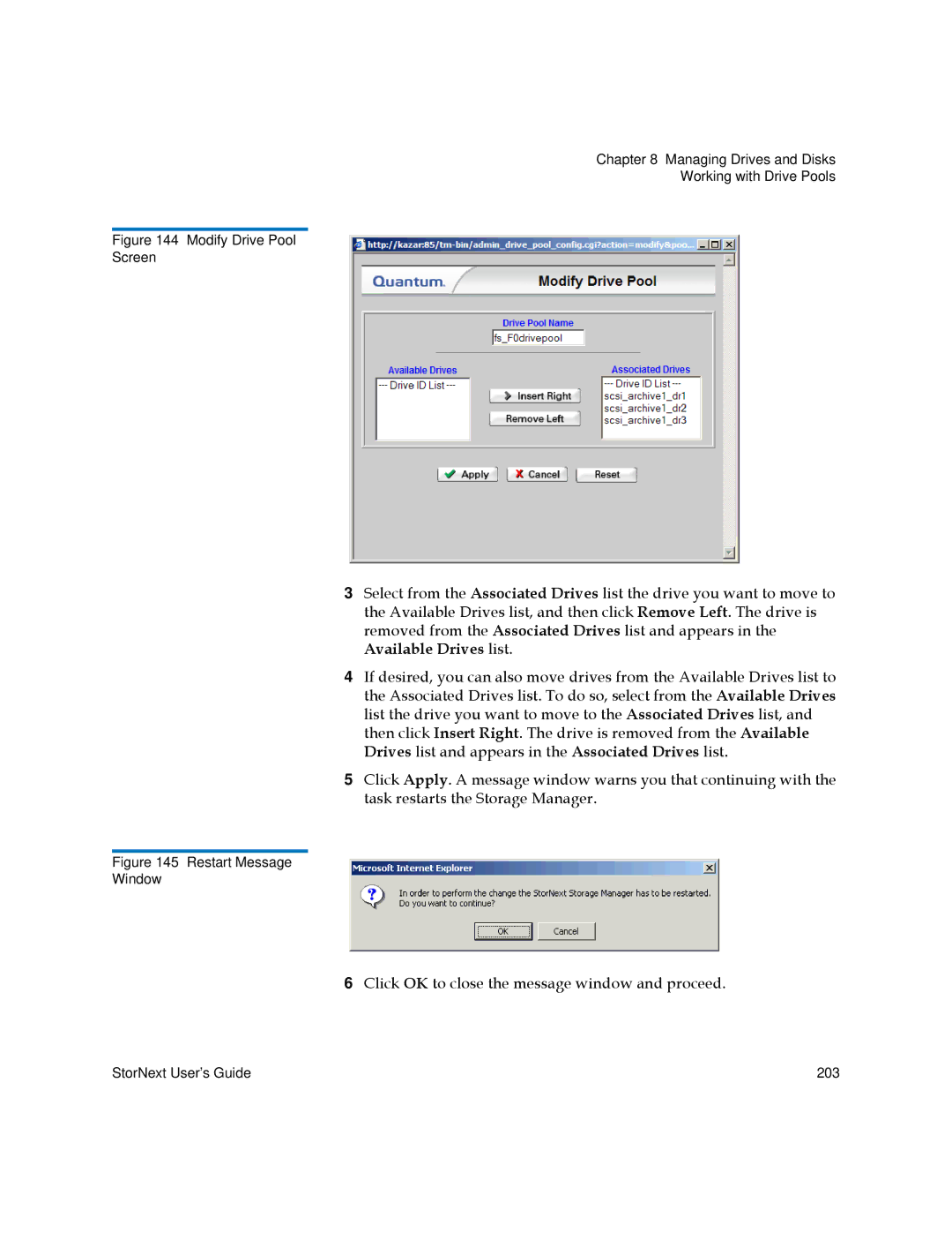 Quantum 6-01658-05 manual Click OK to close the message window and proceed 