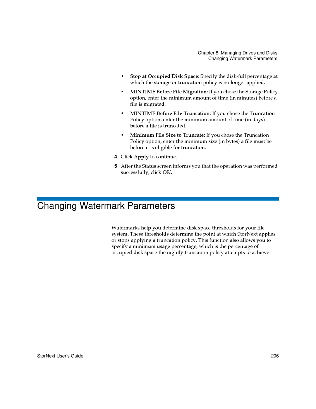 Quantum 6-01658-05 manual Changing Watermark Parameters 