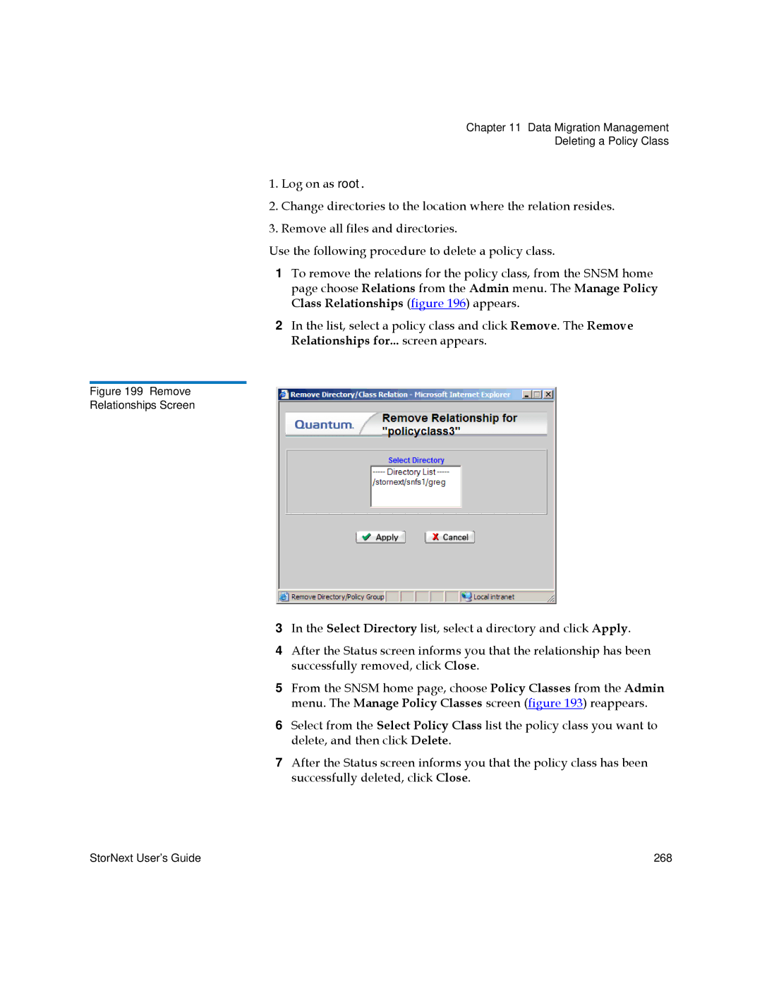 Quantum 6-01658-05 manual Remove Relationships Screen 