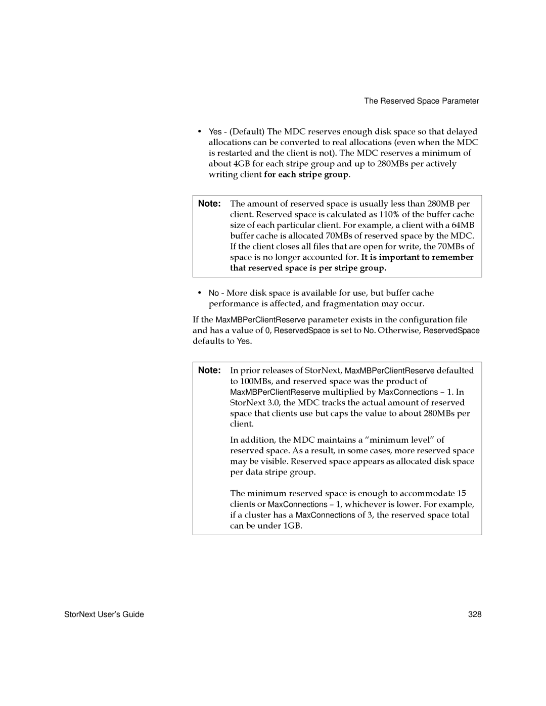 Quantum 6-01658-05 manual Reserved Space Parameter 