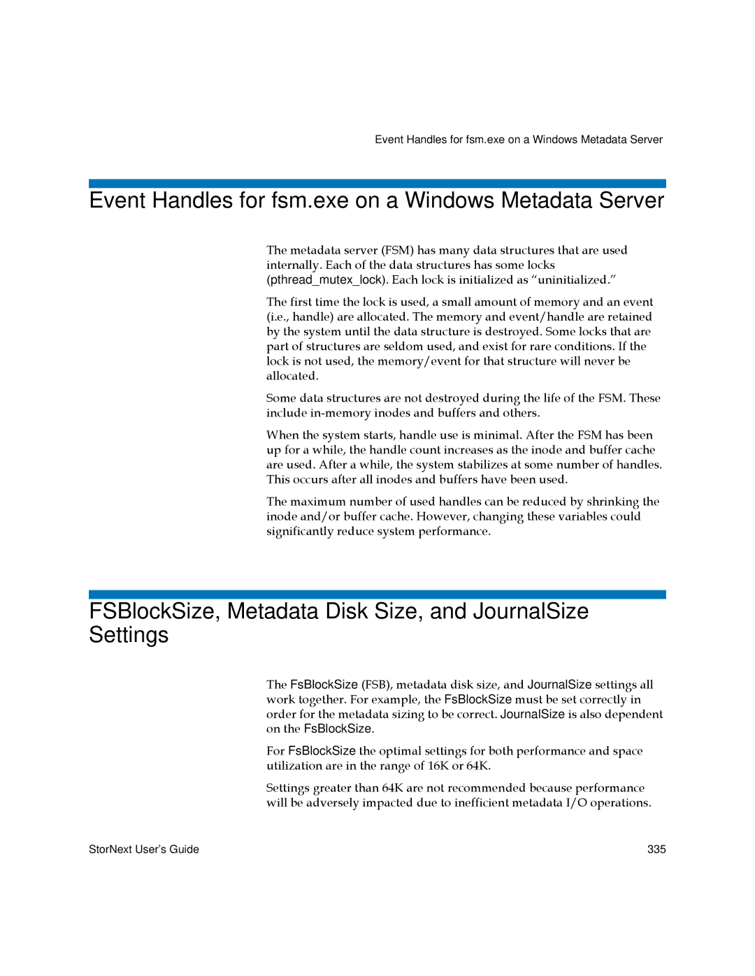 Quantum 6-01658-05 manual Event Handles for fsm.exe on a Windows Metadata Server 