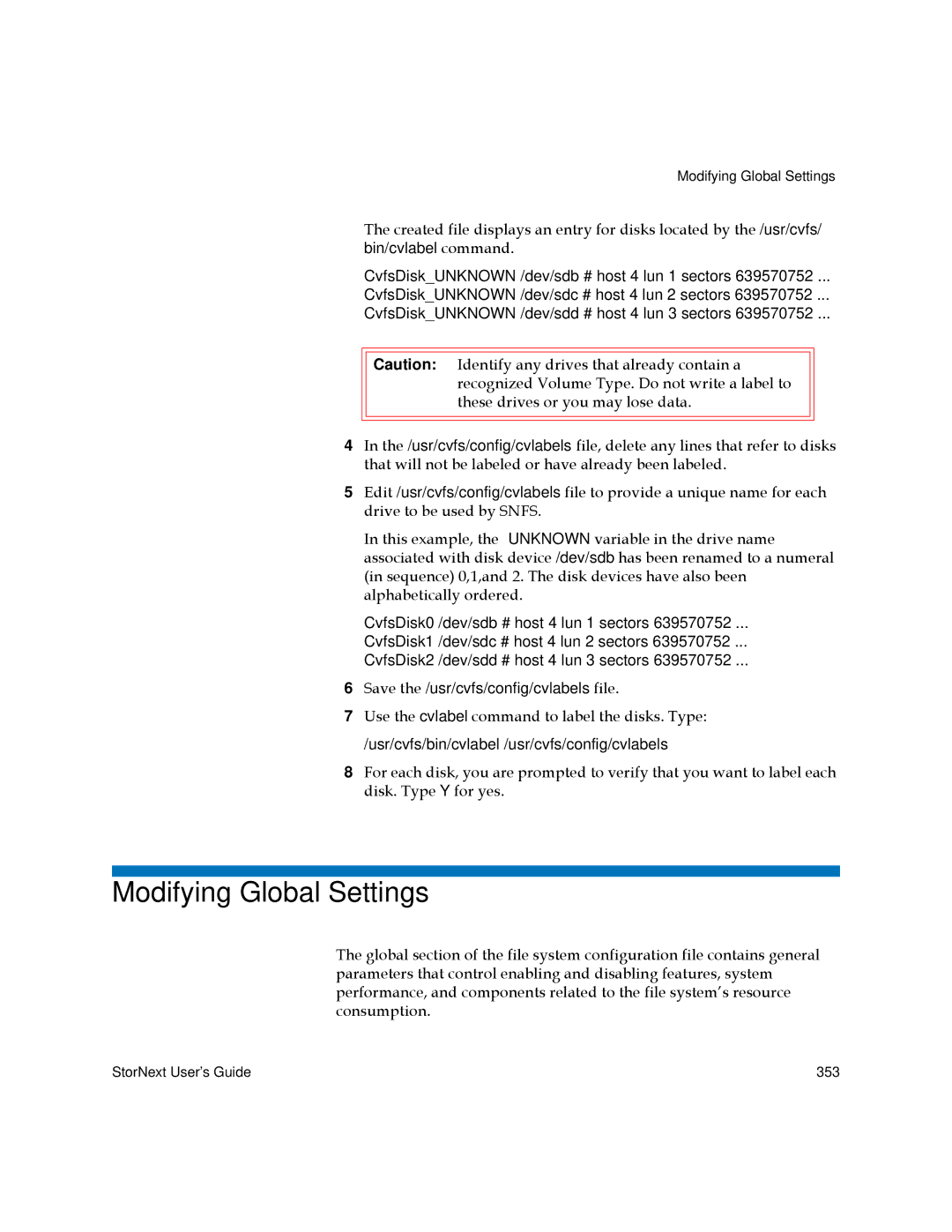 Quantum 6-01658-05 manual Modifying Global Settings 