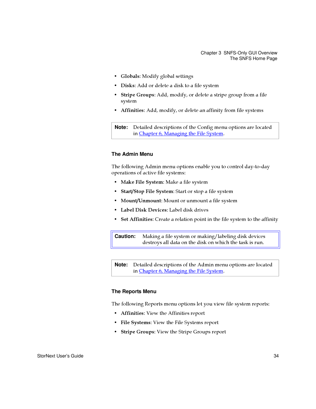 Quantum 6-01658-05 manual Admin Menu, Reports Menu 