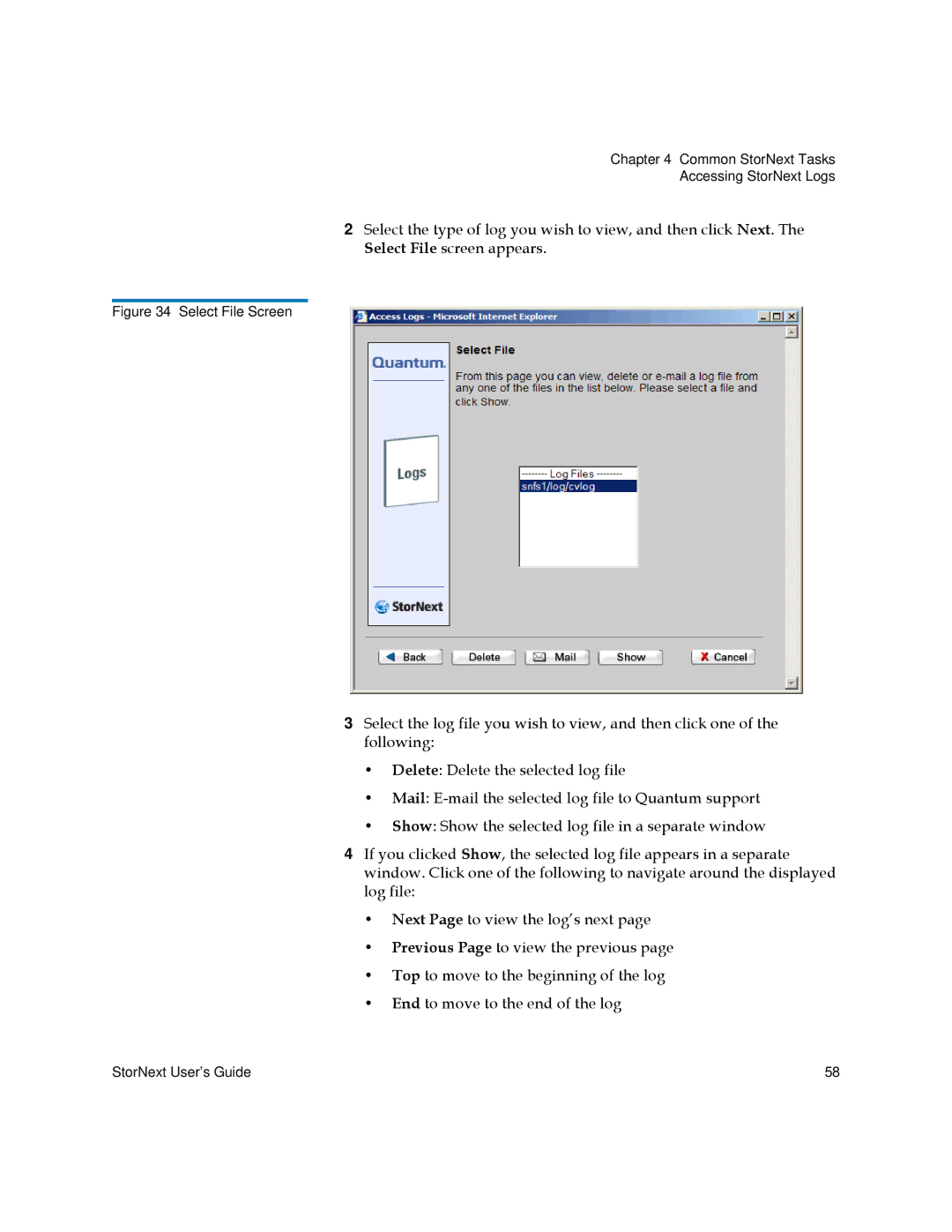 Quantum 6-01658-05 manual Select File Screen 