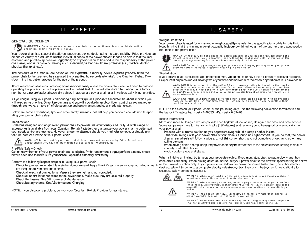 Quantum 610, INFMANU2924 manual General Guidelines 