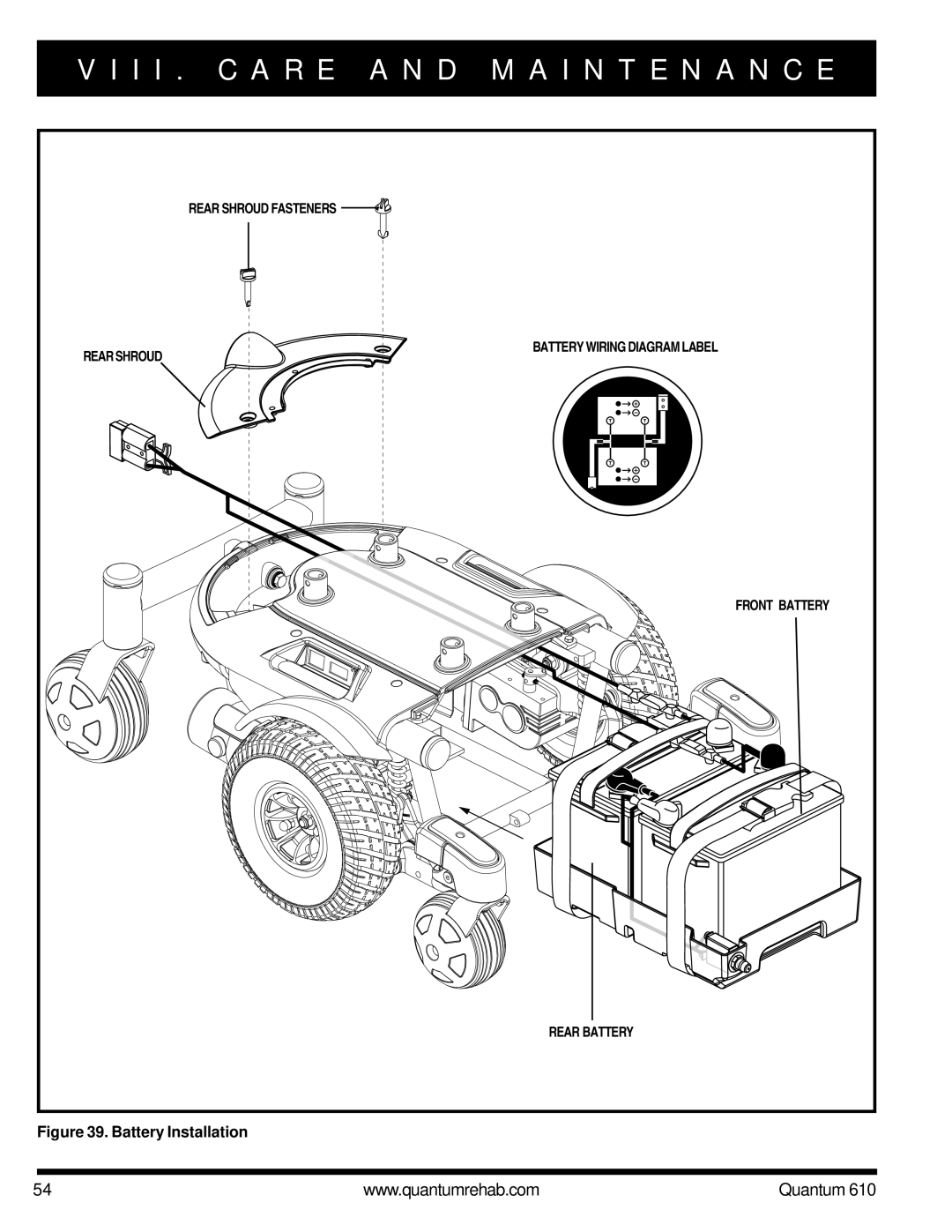 Quantum 610 owner manual Battery Installation 