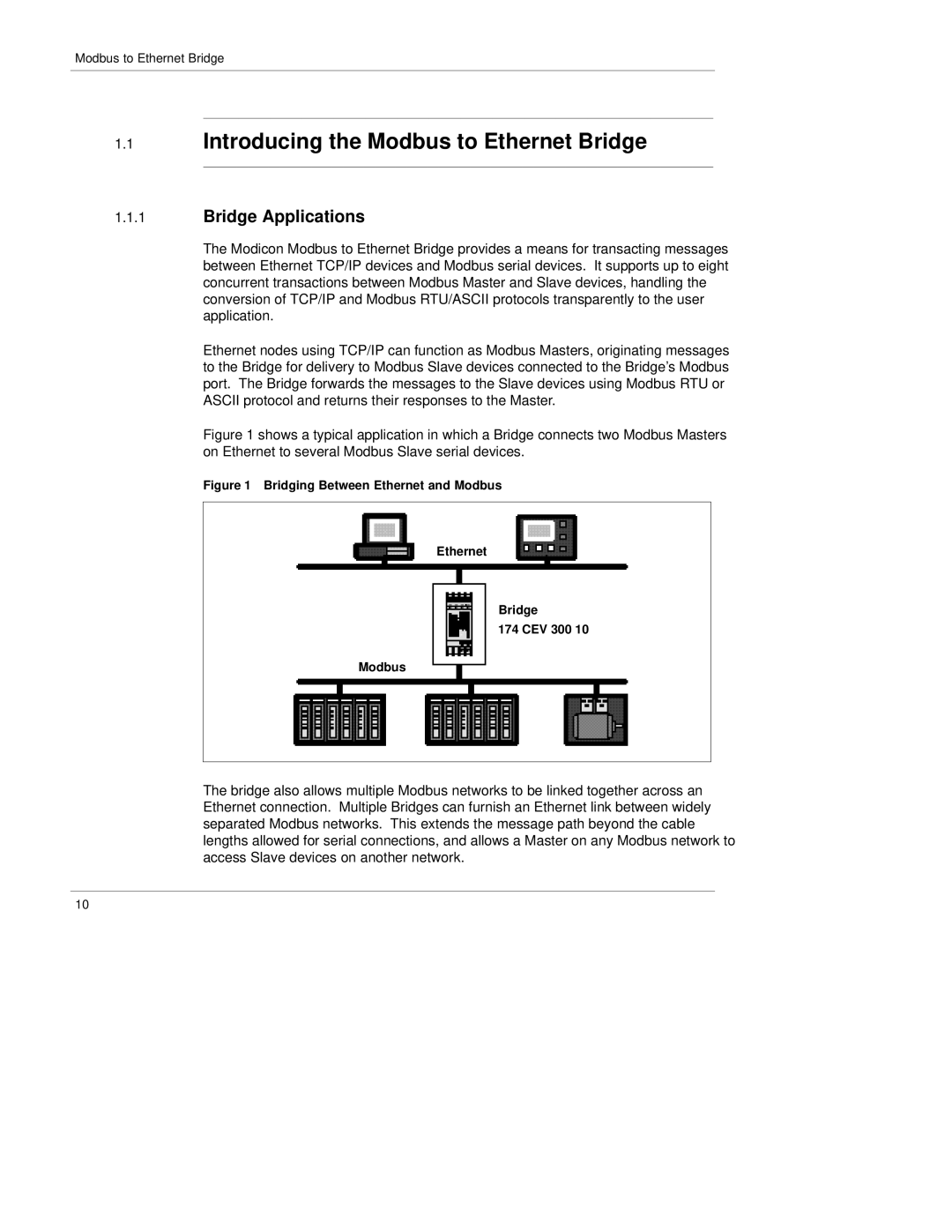 Quantum 890 USE 155 manual Introducing the Modbus to Ethernet Bridge, Bridge Applications 