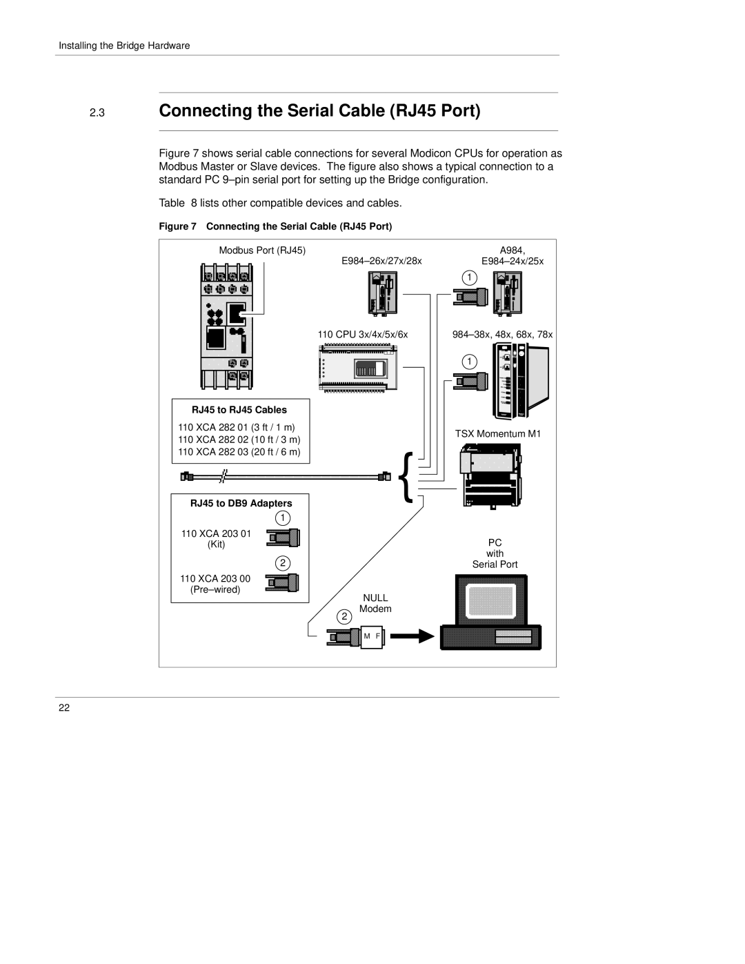 Quantum 890 USE 155 manual Connecting the Serial Cable RJ45 Port 