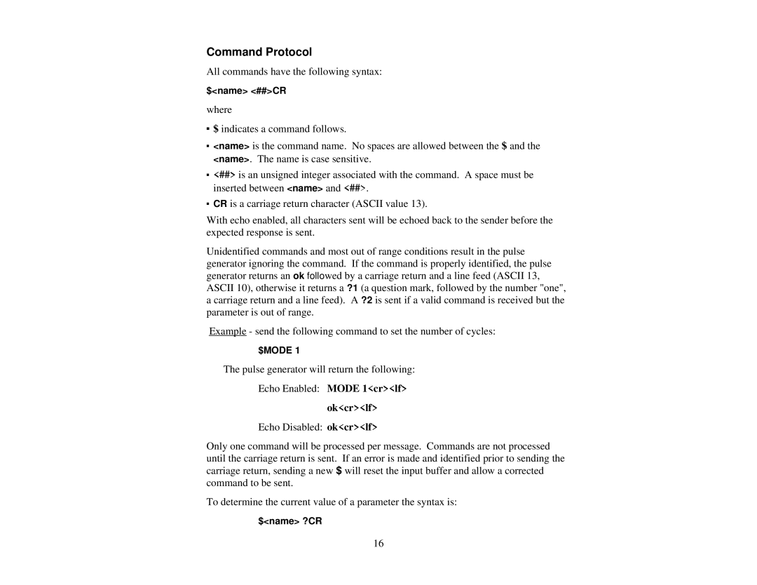 Quantum 9700 user manual Command Protocol, Okcrlf 