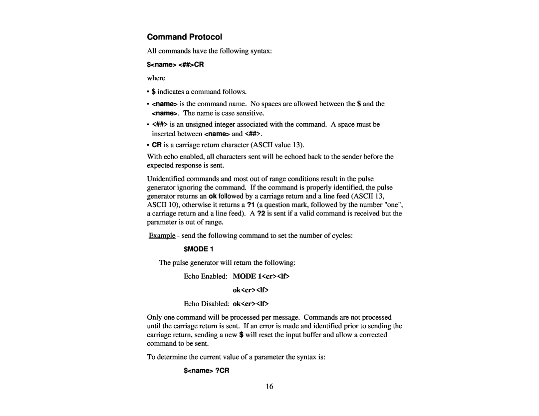 Quantum 9700 user manual Command Protocol, okcrlf 