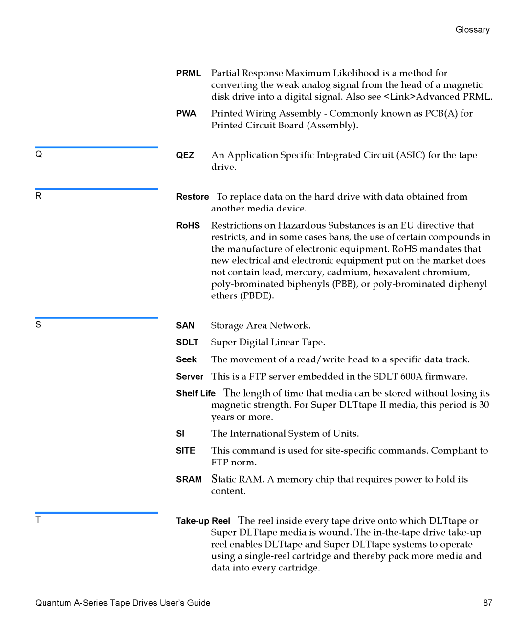 Quantum A-Series manual Prml PWA QEZ 