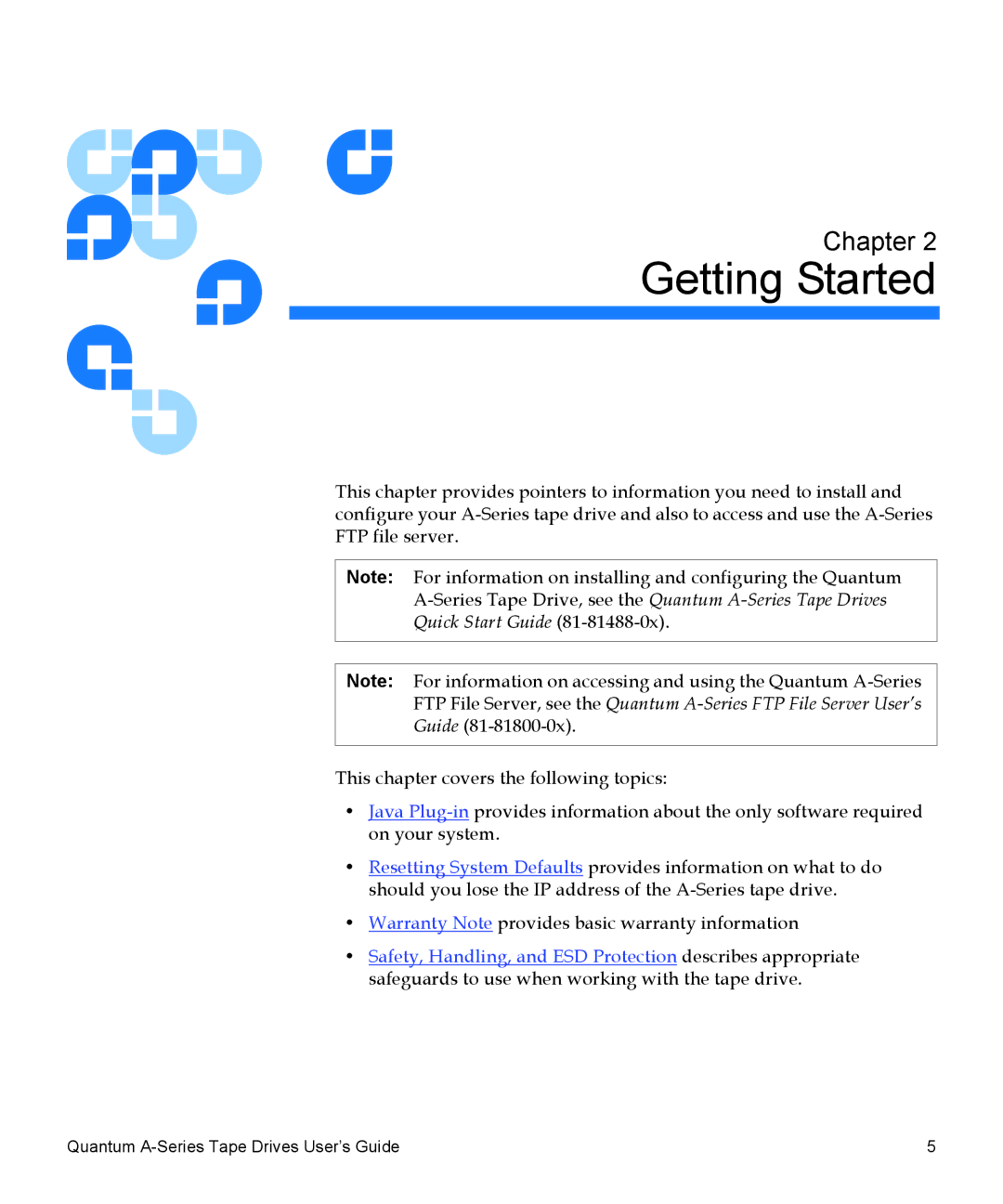 Quantum A-Series manual Getting Started 