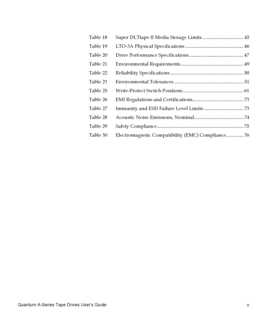 Quantum Audio manual Quantum A-Series Tape Drives User’s Guide 