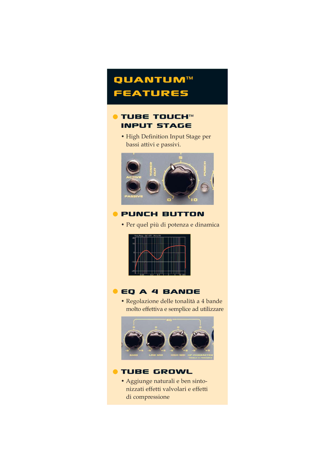 Quantum Audio Speaker manual Quantum Features, EQ a 4 bande 