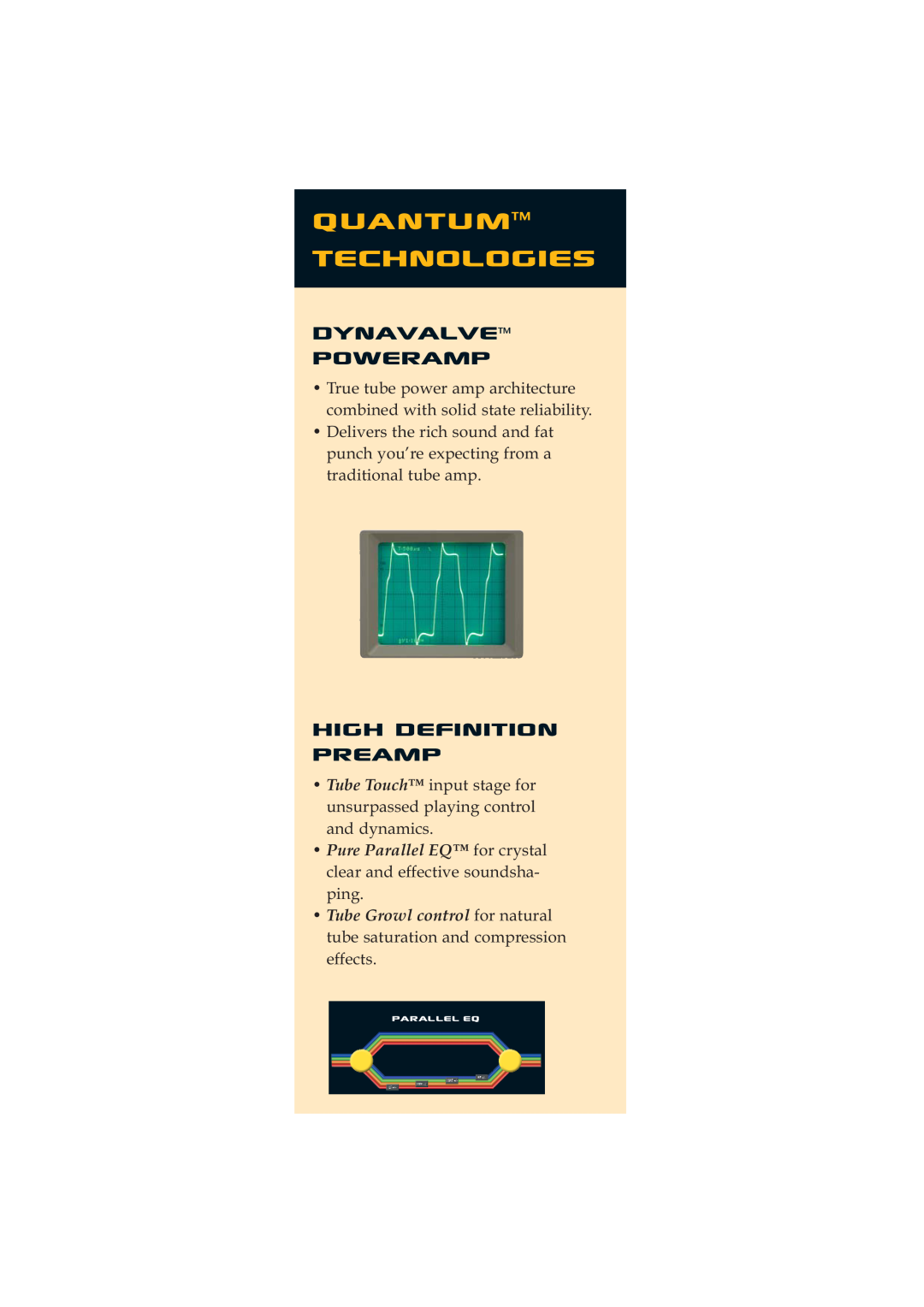 Quantum Audio Speaker manual Quantum technologies, DynavalveTM Poweramp, High Definition Preamp 