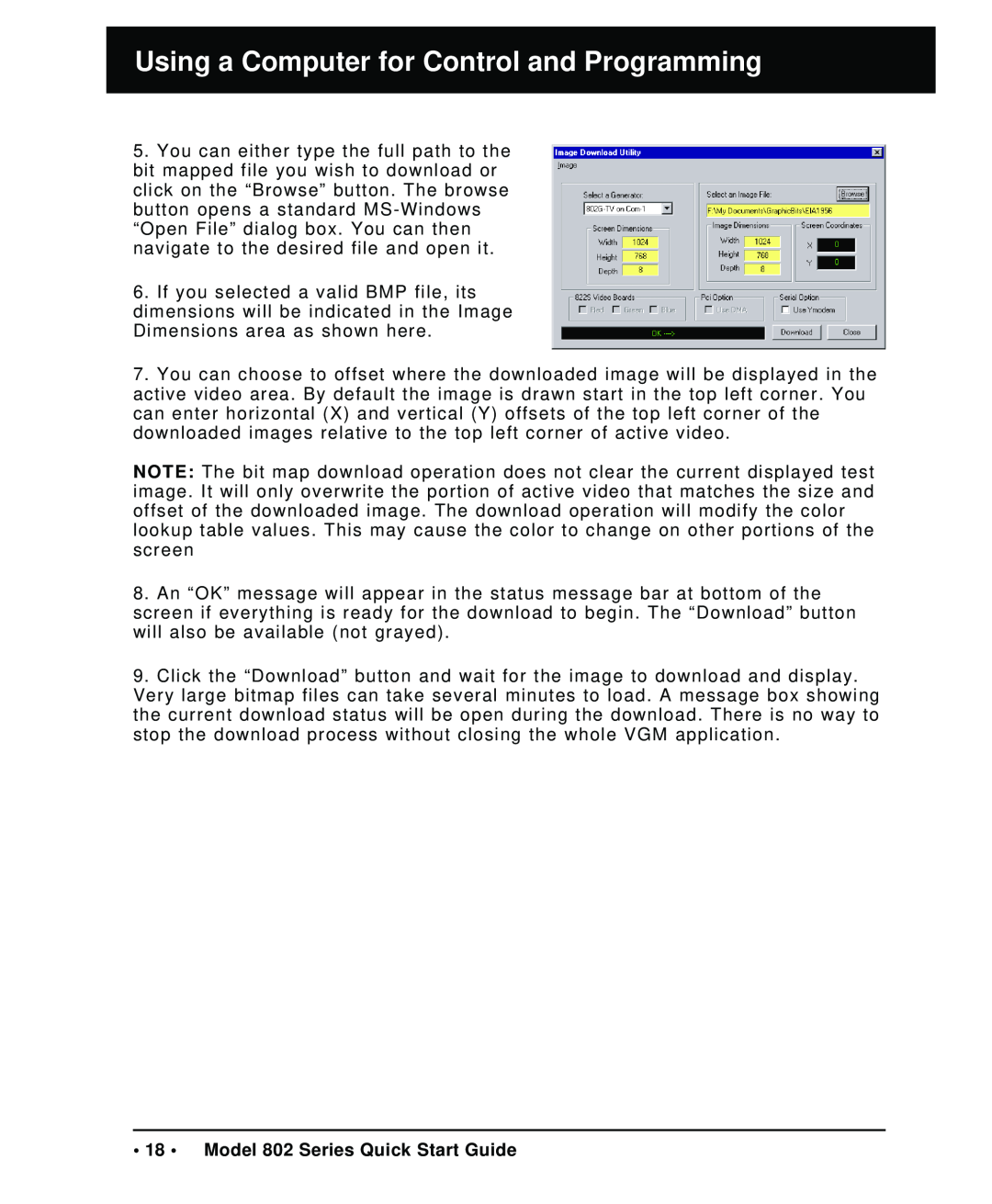 Quantum Data quick start • 18 • Model 802 Series Quick Start Guide, Using a Computer for Control and Programming 