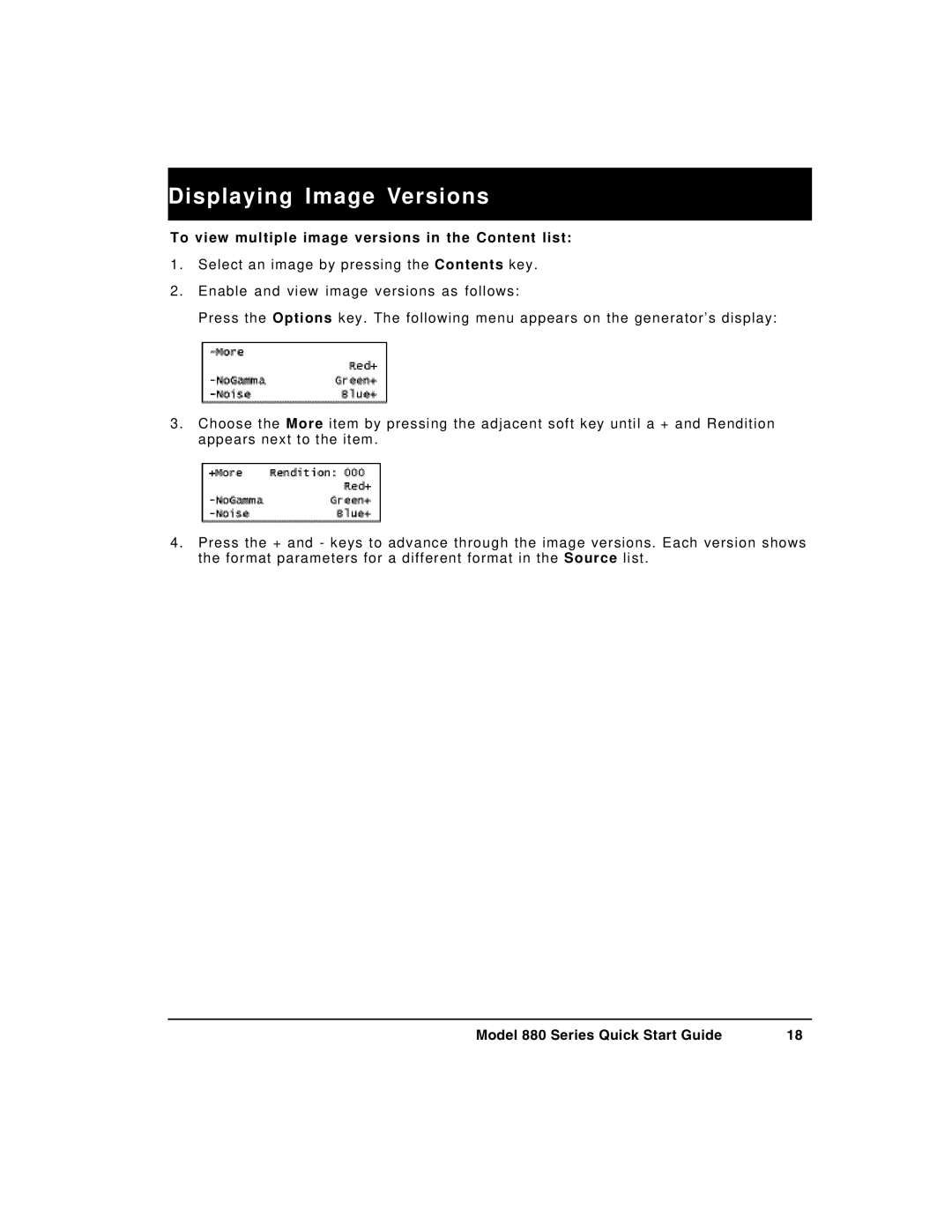 Quantum Data 880 quick start To view multiple image versions in the Content list 