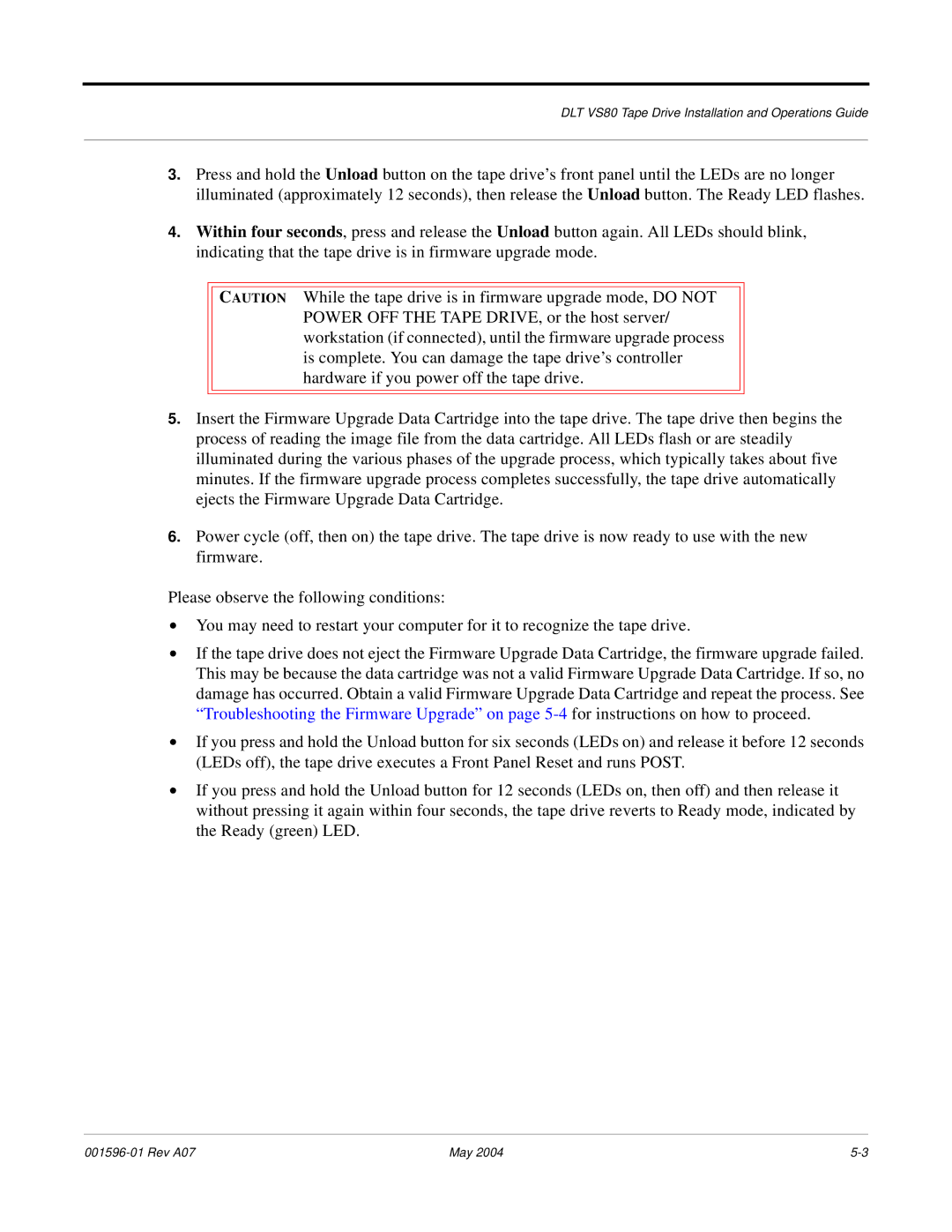 Quantum manual DLT VS80 Tape Drive Installation and Operations Guide 