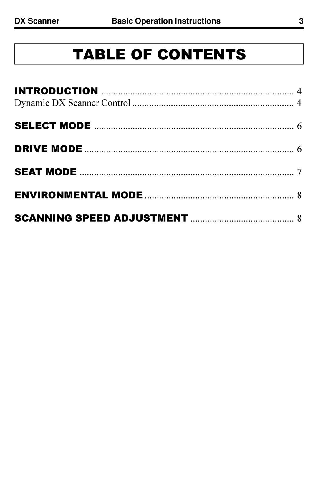 Quantum DX manual Table of Contents 