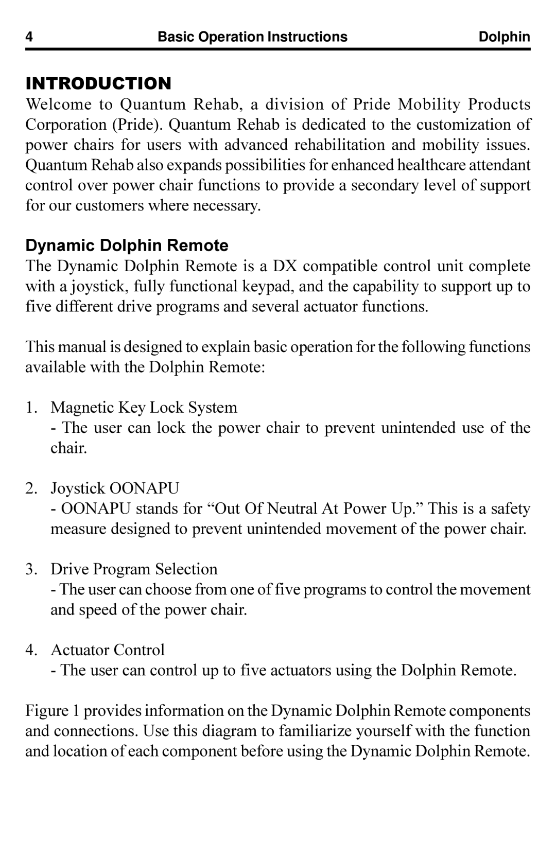 Quantum Dynamic Dolphin Remote manual Introduction 