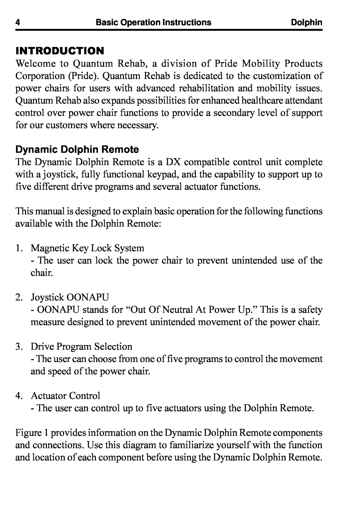 Quantum Dynamic Dolphin Remote manual Introduction 