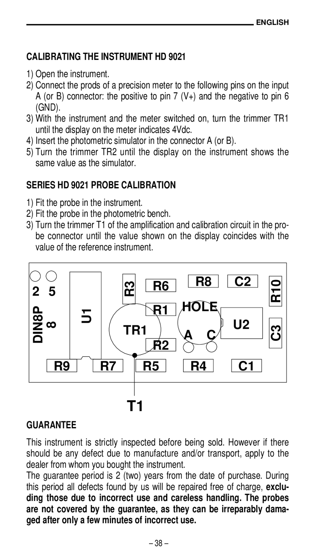 Quantum manual Calibrating the Instrument HD, Series HD 9021 Probe Calibration 